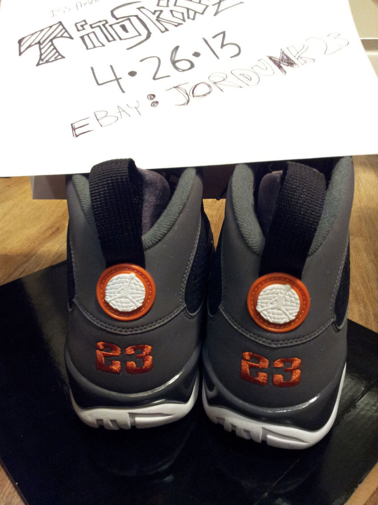 Air Jordan IX 9 Black Mesa Orange Dark Grey Sample (5)