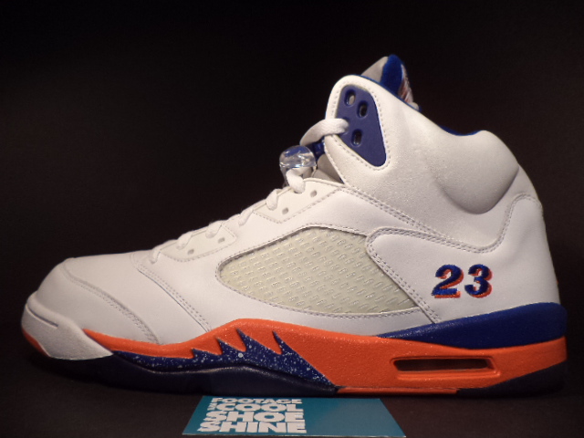 Quentin Richardson wearing Air Jordan V 5 New York Knicks Home PE (2)