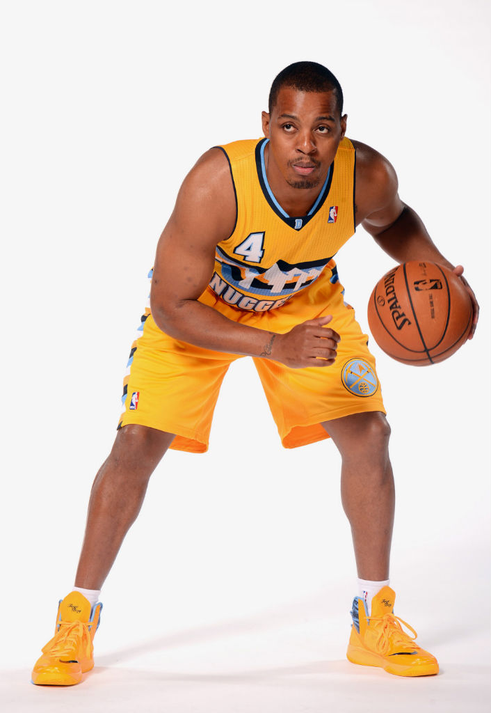 Randy Foye wearing Nike Zoom Hyperfuse 2013 PE