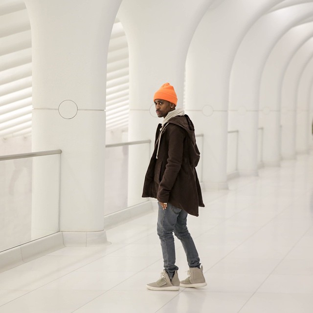 Big Sean wearing adidas Yeezy 750 Boost