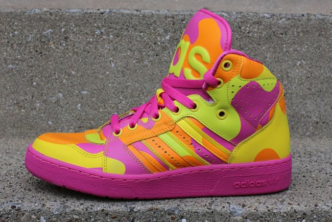 Neon yellow adidas high tops sale