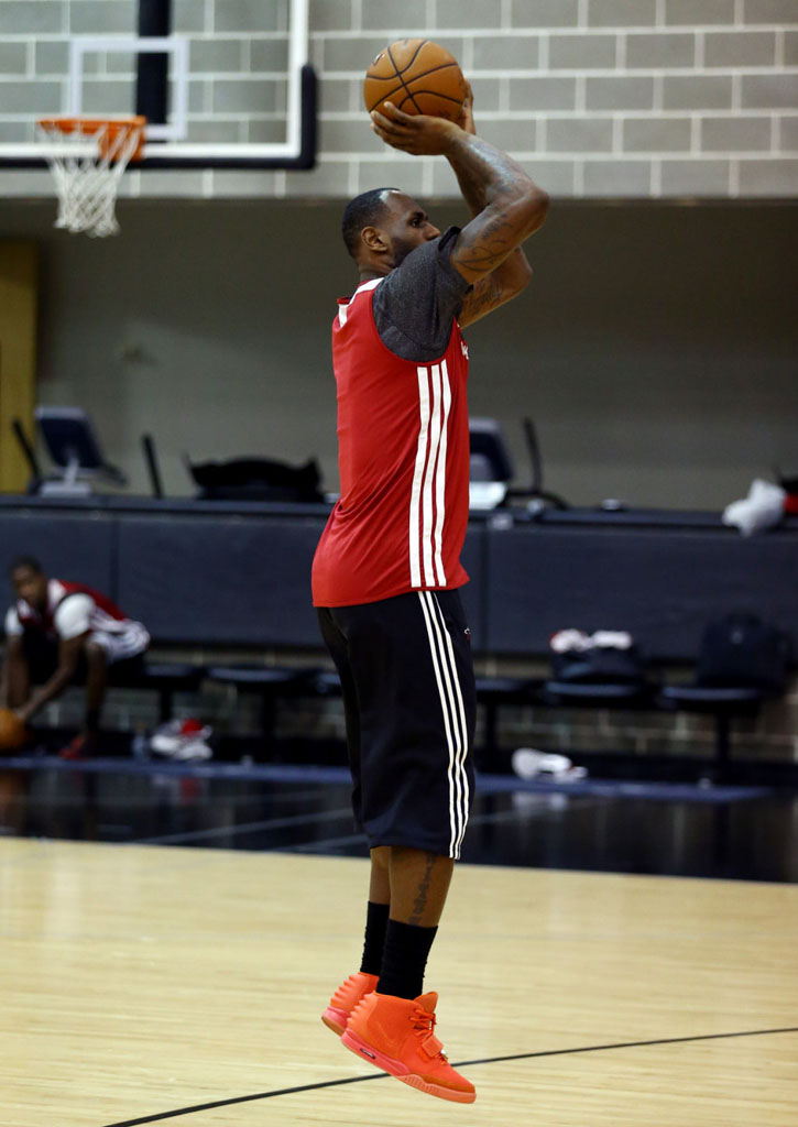 Lebron wearing sale yeezy