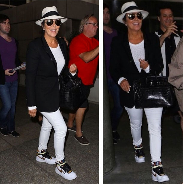 Kris Jenner wearing Nike Air Force 1 RT White