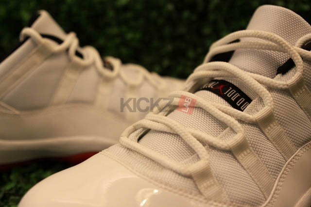 Air Jordan 11 XI Low Retro Shoes White Black Varsity Red 306008-111 (11)