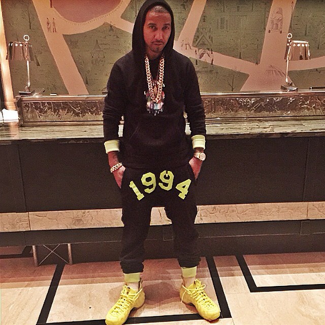 Juelz Santana wearing Nike Air Foamposite Pro Volt