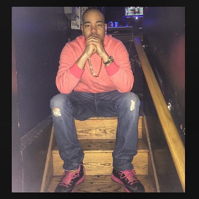 DJ Envy wearing Nike LeBron 10 EXT Denim