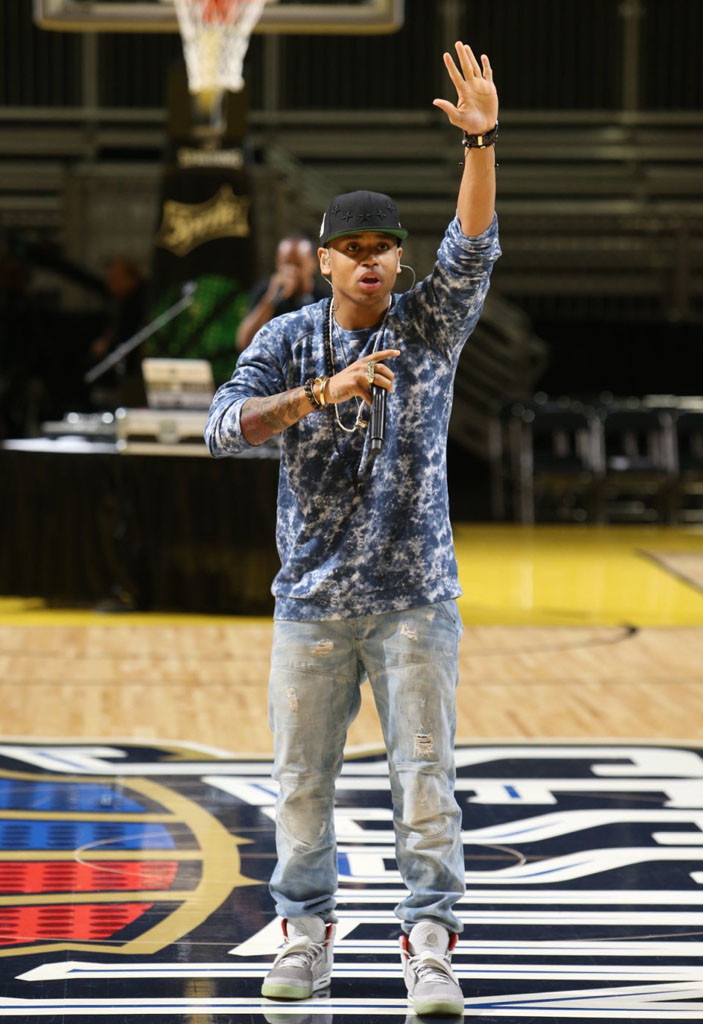 Mack Wilds wearing Nike Air Yeezy 2 Platinum