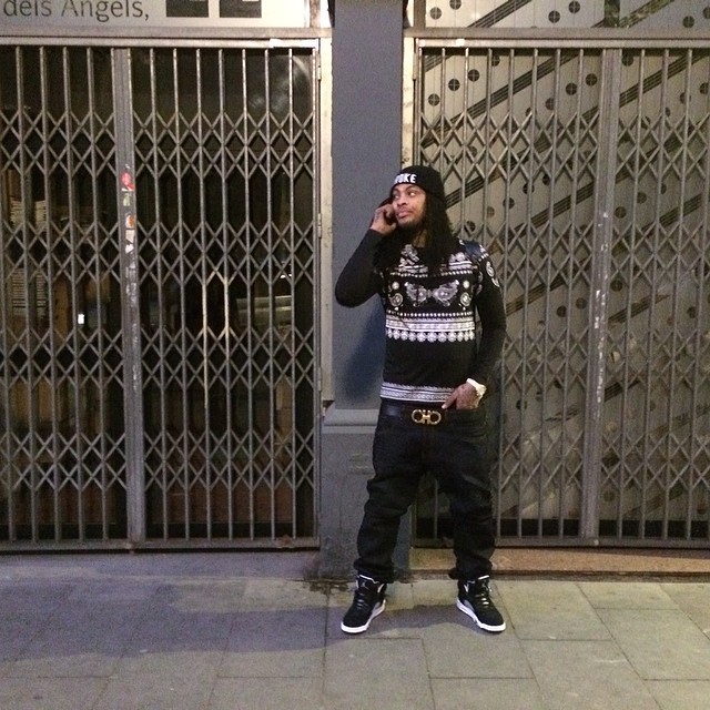 Waka Flocka Flame wearing Air Jordan 5 Oreo