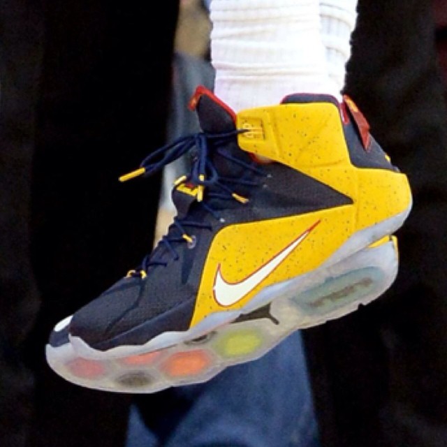 LeBron James wearing Nike LeBron XII 12 Blue Cavs PE (7)