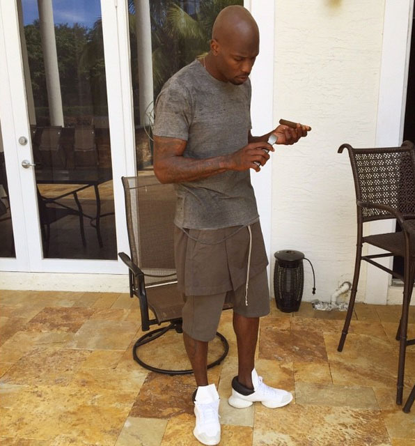 Chad Johnson wearing Rick Owens x adidas Runner