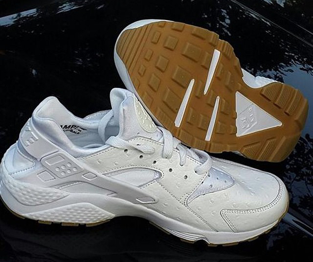 nike huarache white ostrich