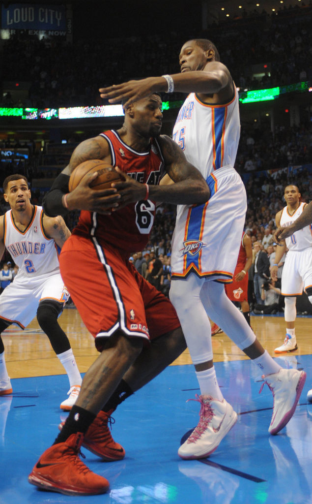 LeBron James wearing Nike LeBron X Red Suede (3)