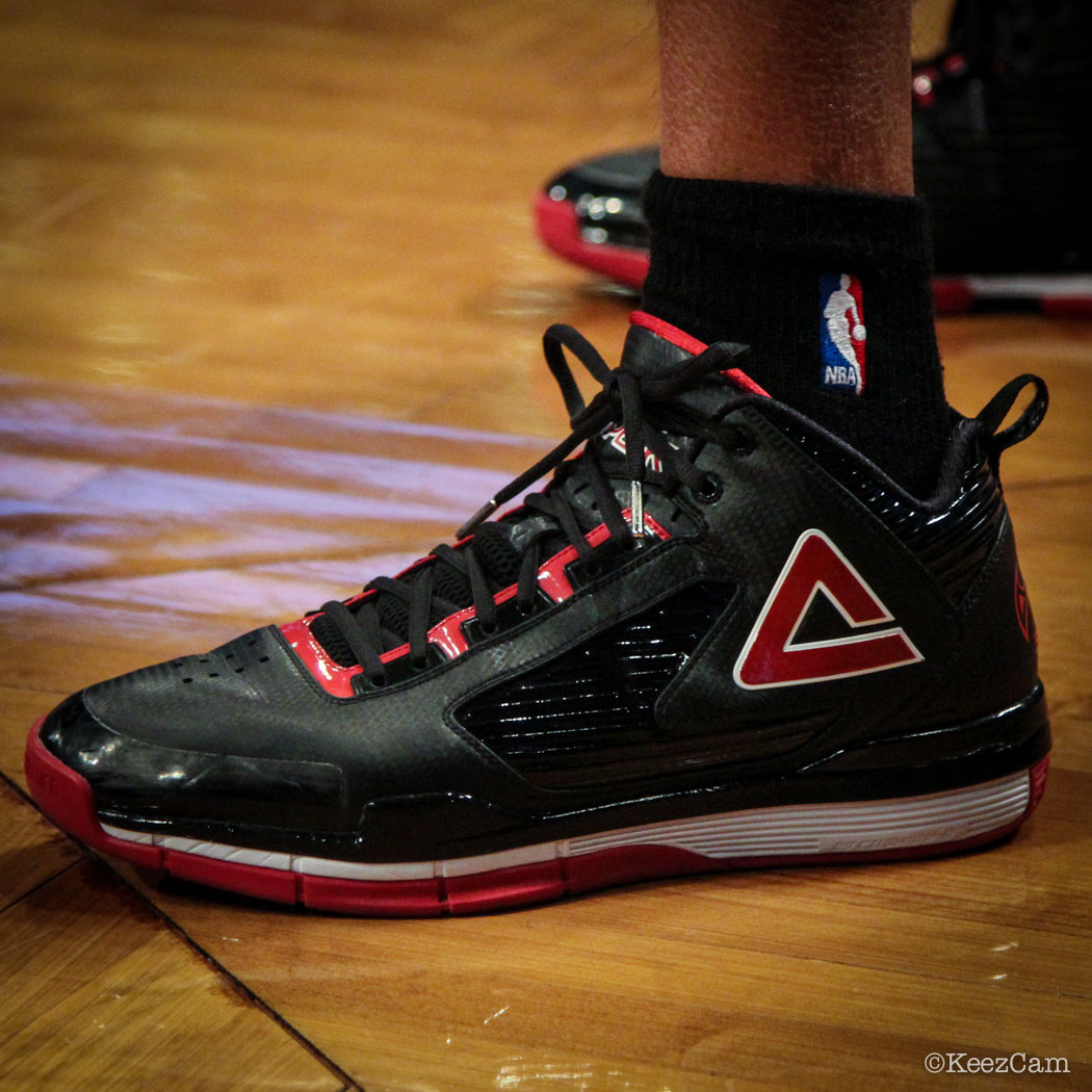 Sole Watch // Up Close At Barclays for Nets vs Heat - Shane Battier wearing PEAK Battier 8