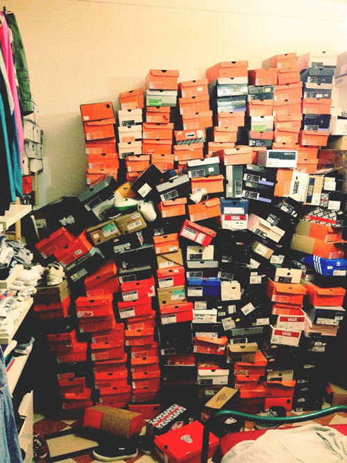 a lot of sneakers