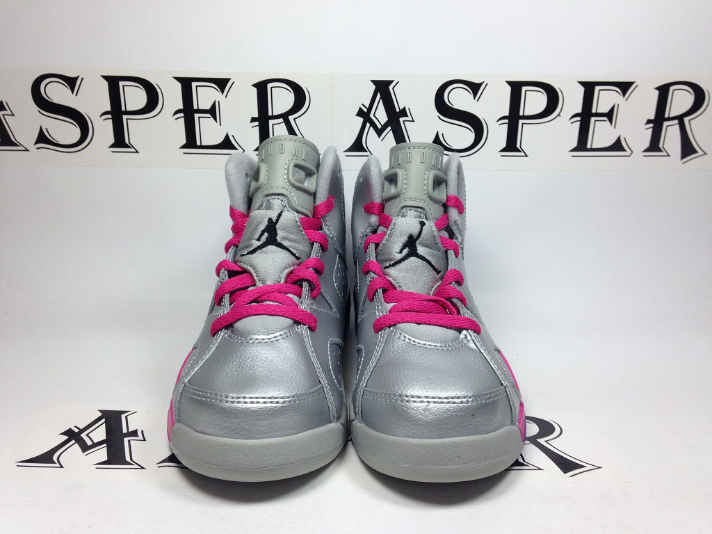 Air Jordan 6 Girls Silver/Pink (6)