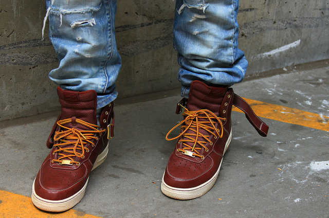 Nike Air Force 1 High Supreme QS - Workboot - Brown 