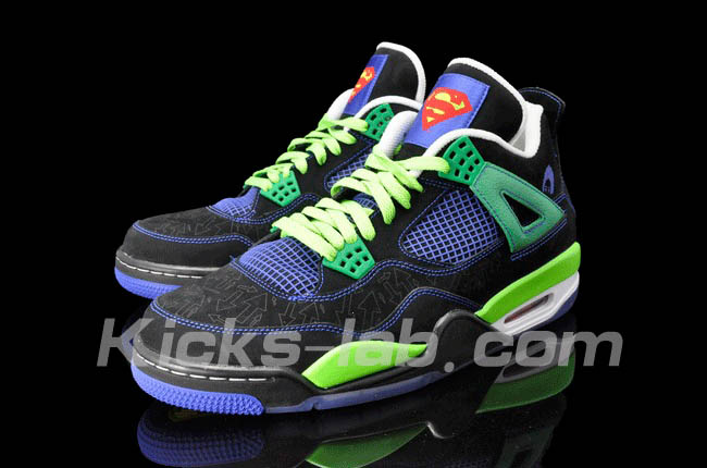 Air Jordan 4 IV Doernbecher Superman Black Old Royal Electric Green White 308497-015 G