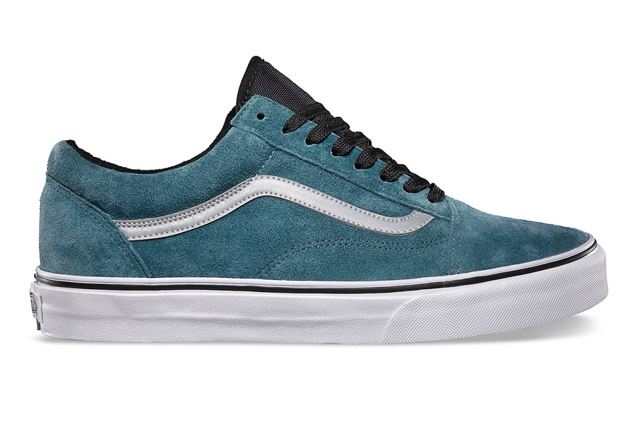 vans old skool blue reflector suede