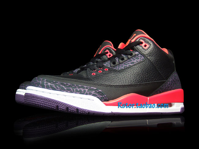 Air Jordan III 3 Black Crimson Purple 136064-005 (4)