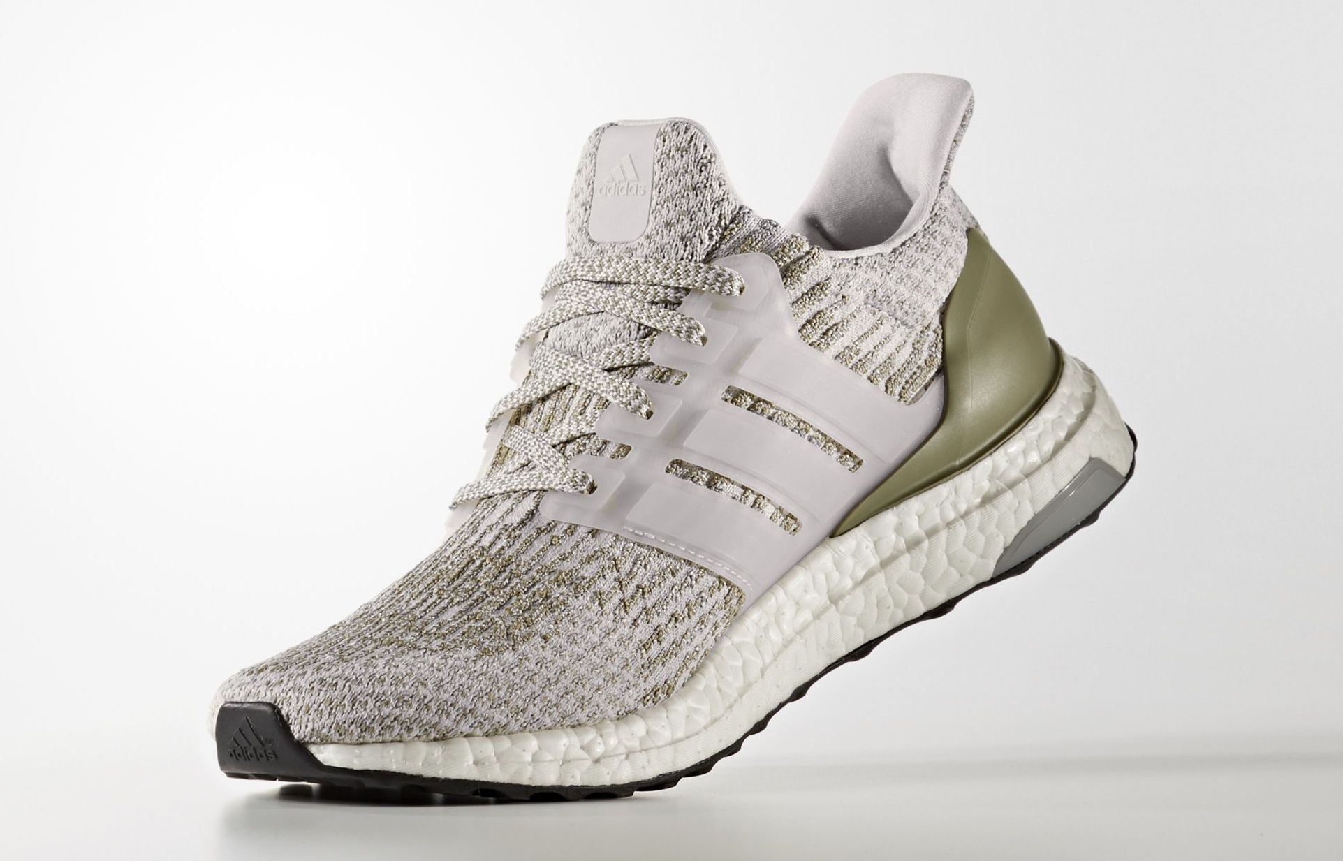 Adidas Ultra Boost White Olive Gold Medial