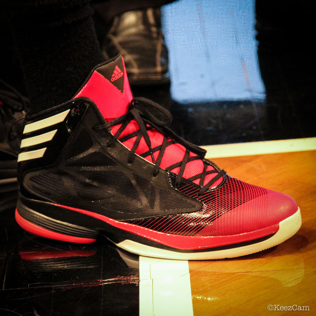 Sole Watch // Up Close At Barclays for Nets vs Bucks - Ersan Ilyasova wearing adidas Crazy Fast