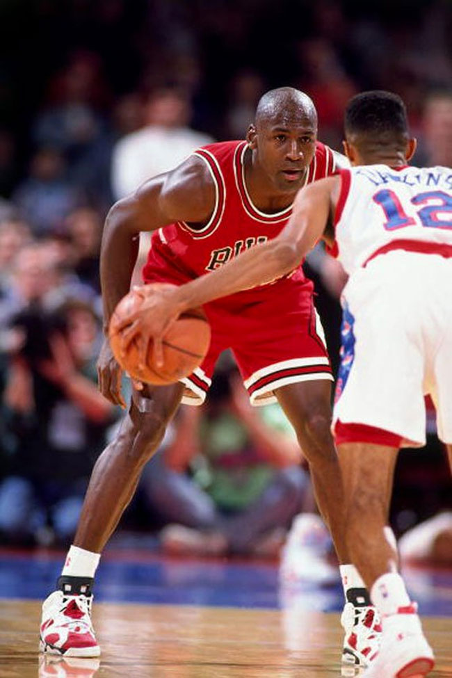 michael jordan wearing carmine 6