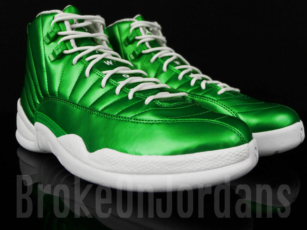 green and white jordan 12