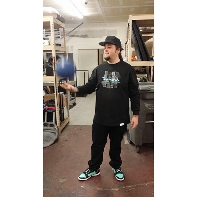 Chumlee wearing Nike Dunk High SB Tiffany