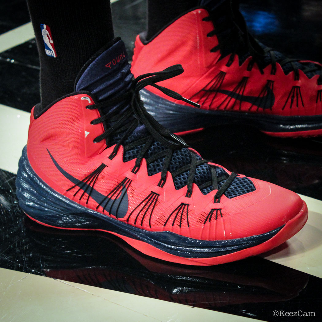 Sole Watch // Up Close At MSG for Nets vs Wizards - Marcin Gortat wearing Nike Hyperdunk 2013 PE