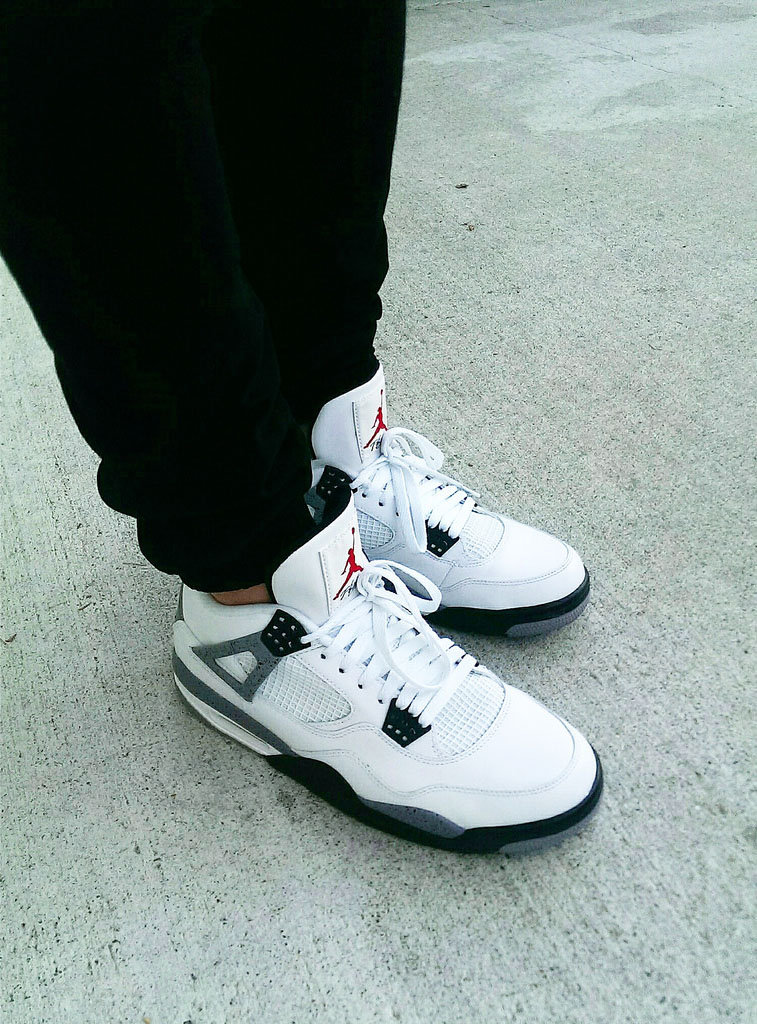 ChunkyMky in the 'Cement' Air Jordan 4 Retro