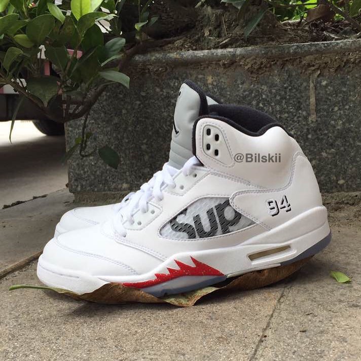 Third Supreme x Air Jordan 5 On-Foot 