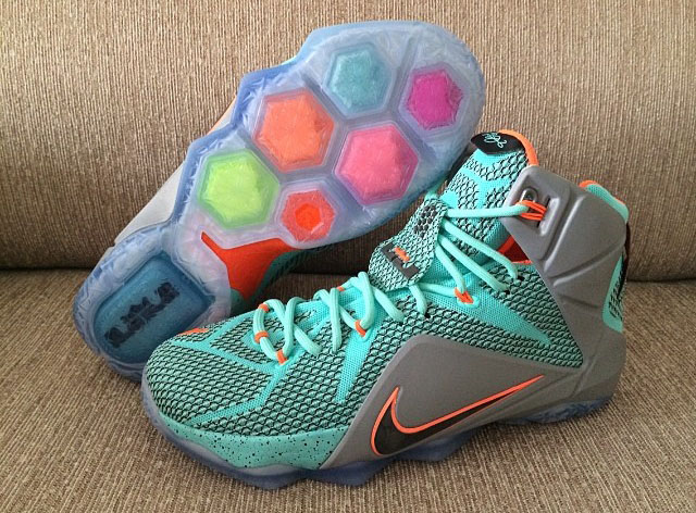 Nike LeBron XII 12 Teal/Grey-Orange Sample (22)