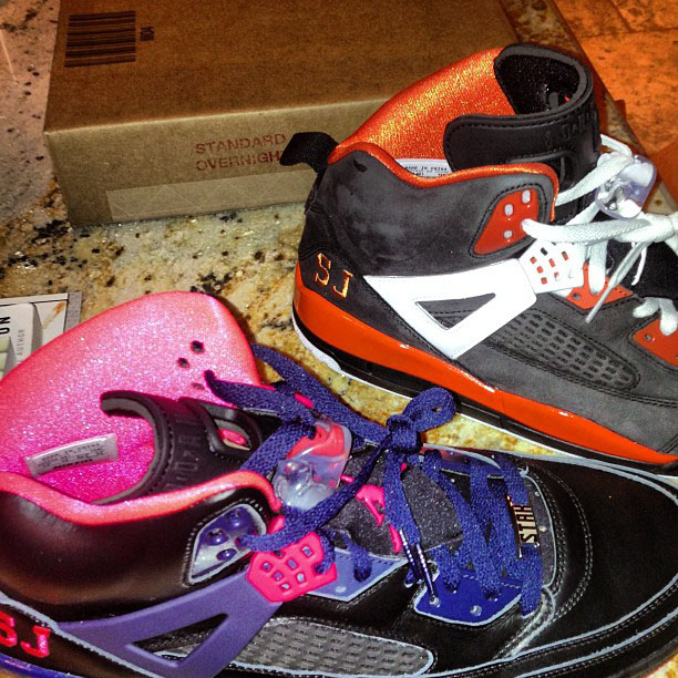 Stephen Jackson's Jordan Spizikes // Black/Purple, Black Orange