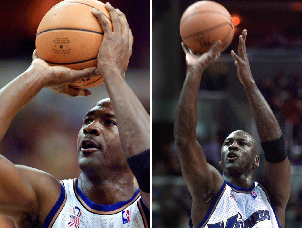 Michael Jordan Scores 30,000th Point in the Air Jordan XVII 17 White Blue (4)