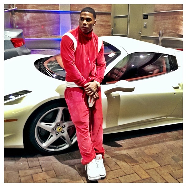 Nelly wearing Air Jordan III 3 Cement