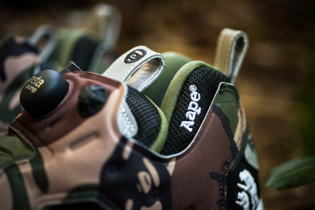 aape by a bathing ape x reebok pump fury moonface