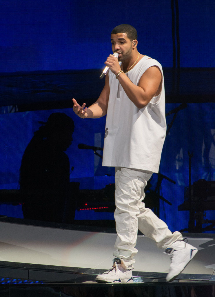 Drake wearing Air Jordan 7 VII Retro Orlando