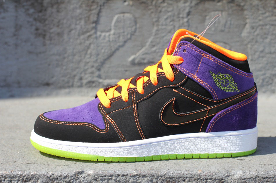 black purple orange jordans