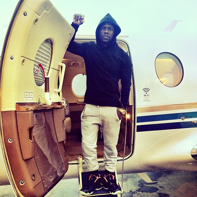 Kevin Hart wearing Nike Air Foamposite Pro Yeezy