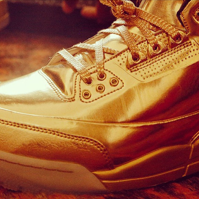 Usher's 1-of-1 Golden Air Jordan 3