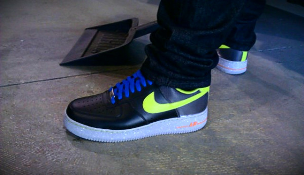 neon blue air force ones