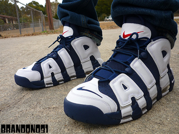 uptempo olympic on feet