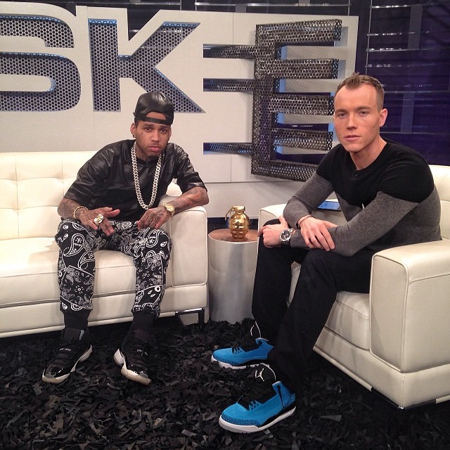 Kid Ink wearing Air Jordan 11 Space Jam