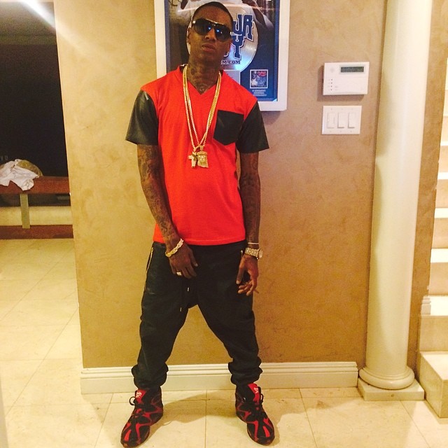 Soulja Boy wearing Reebok Kamikaze I 1 Red/Black