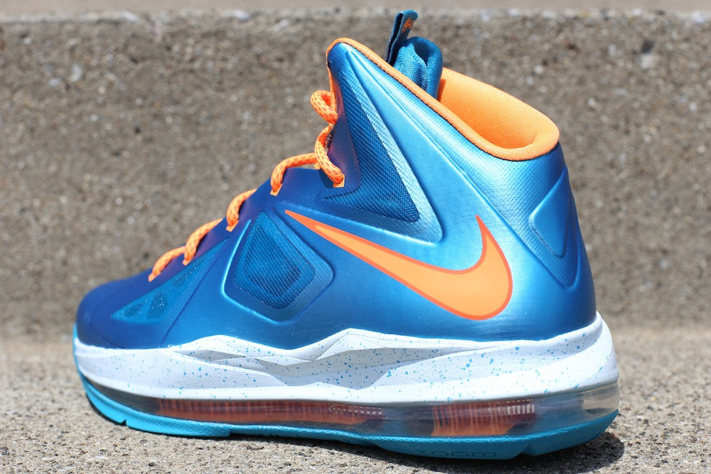 Lebron 10 blue and clearance orange