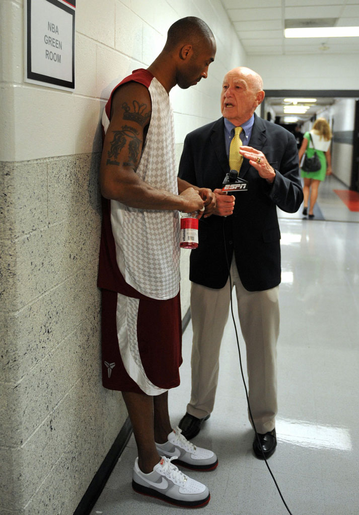 Kobe Bryant wearing Nike Air Force 1 Low White/Grey-Black