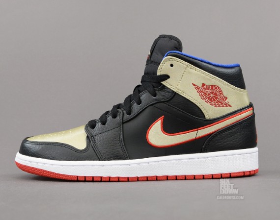 jordan 1 retro mid black metallic gold