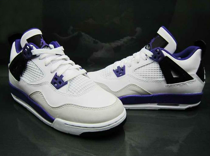 Air Jordan IV 4 GS White Ultraviolet Black 487724-108 (3)