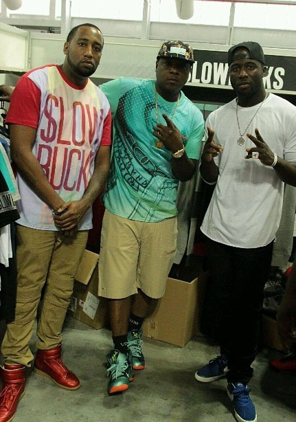 Jadakiss wearing Nike LeBron IX 9 Cannon; Slow Bucks wearing Maison Martin Margiela 22 Red; Nigel Sylvester wearing Nike SB Bruin