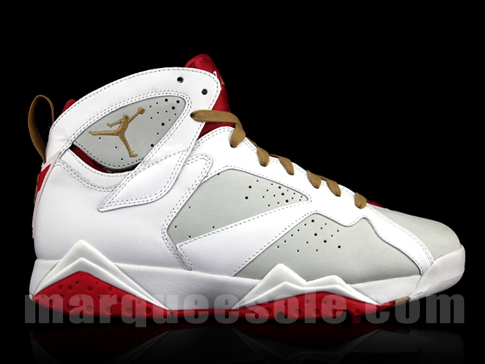 Air Jordan Retro 7 Light Silver Metallic Gold White True Red Year of the Rabbit 459873-005